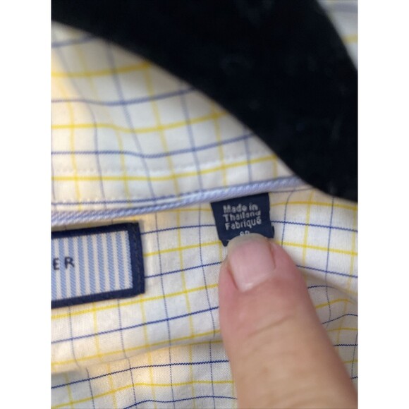 Tommy Hilfiger Shirt Size XXL 2XL Mens Blue Yellow Boxed Long Sleeve Button Up - Picture 10 of 12
